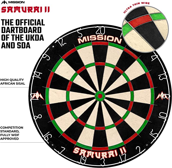 Samurai II Mission Professional Dartboard - Ultra Thin Wire
