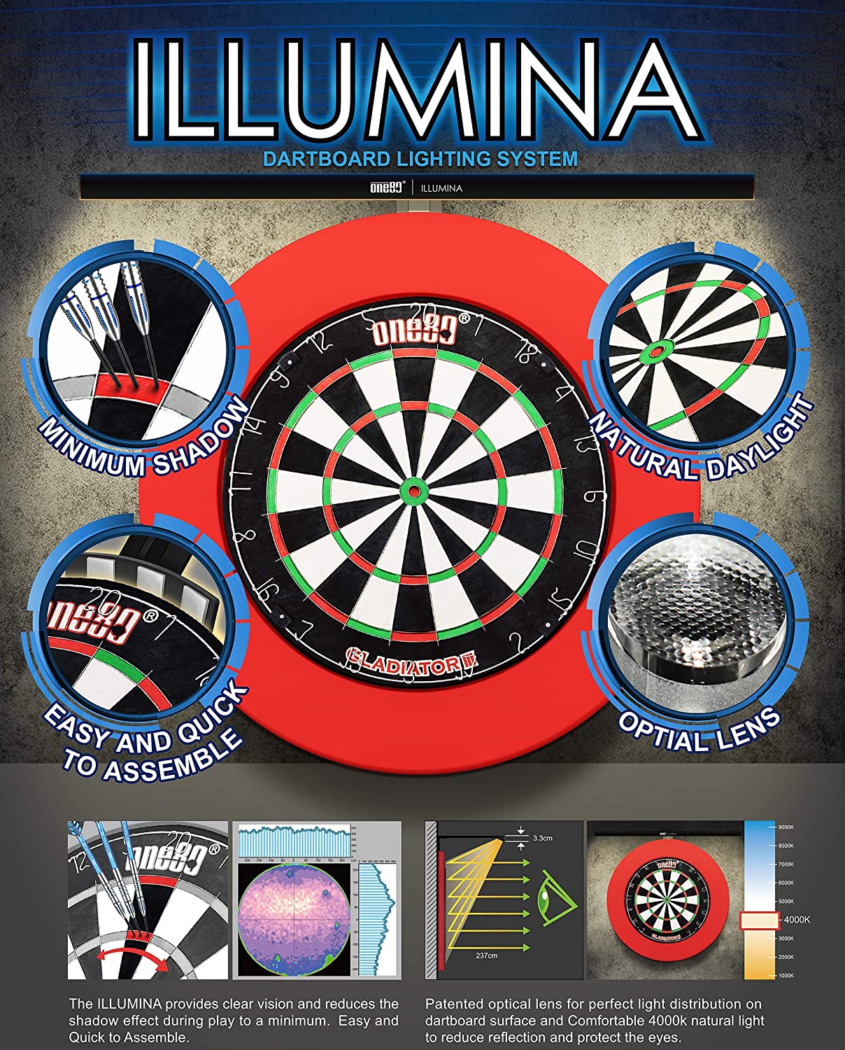 One80 Illumina Dartboard Beleuchtung