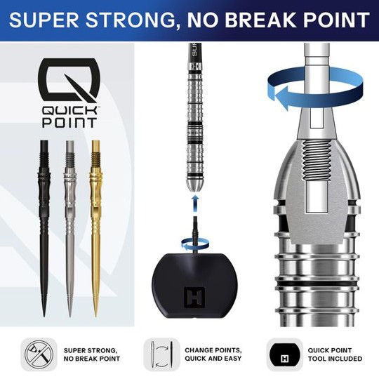 Harrows Apex Axis - Quick Points - QP Steeldartspitzen - Silber