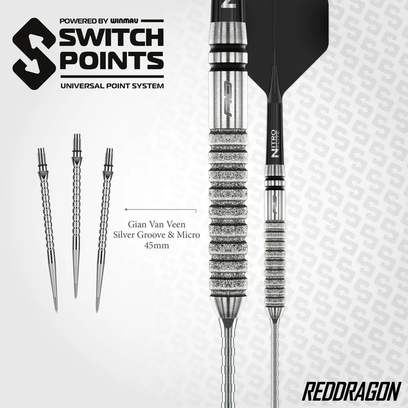 Gian van Veen TE - Red Dragon Switch Wechselspitzen - Steeldart