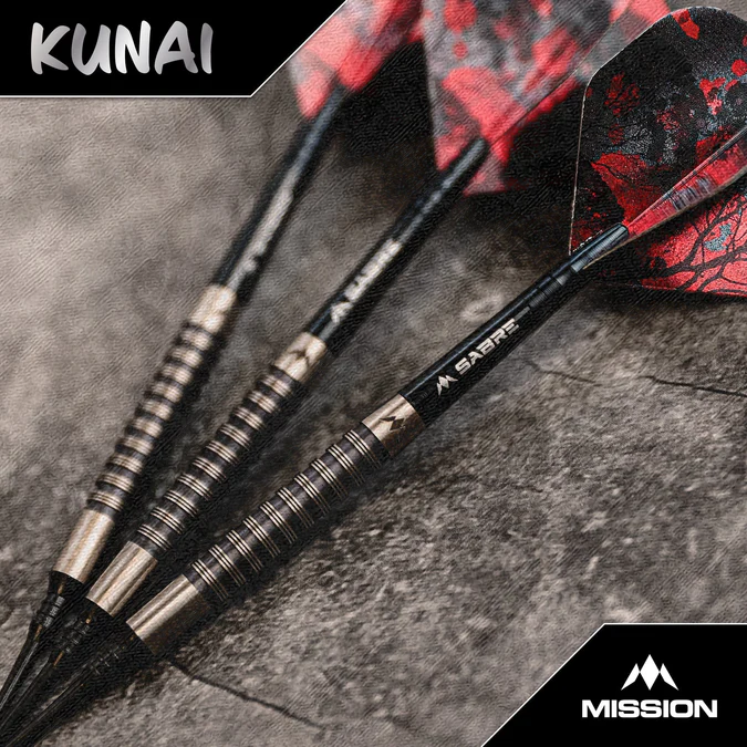 Mission Kunai Darts - 95% Tungsten - Black - Softdart