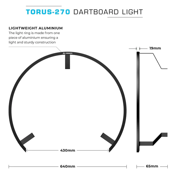 Torus 270 Dartboard Beleuchtung - Mission Black