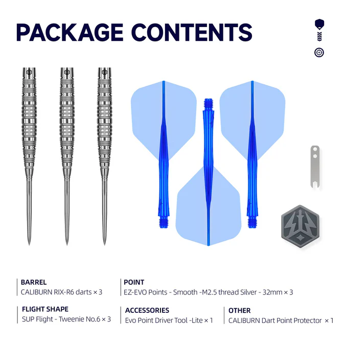 Caliburn Rix Darts R6 90% Tungsten - Steeldart