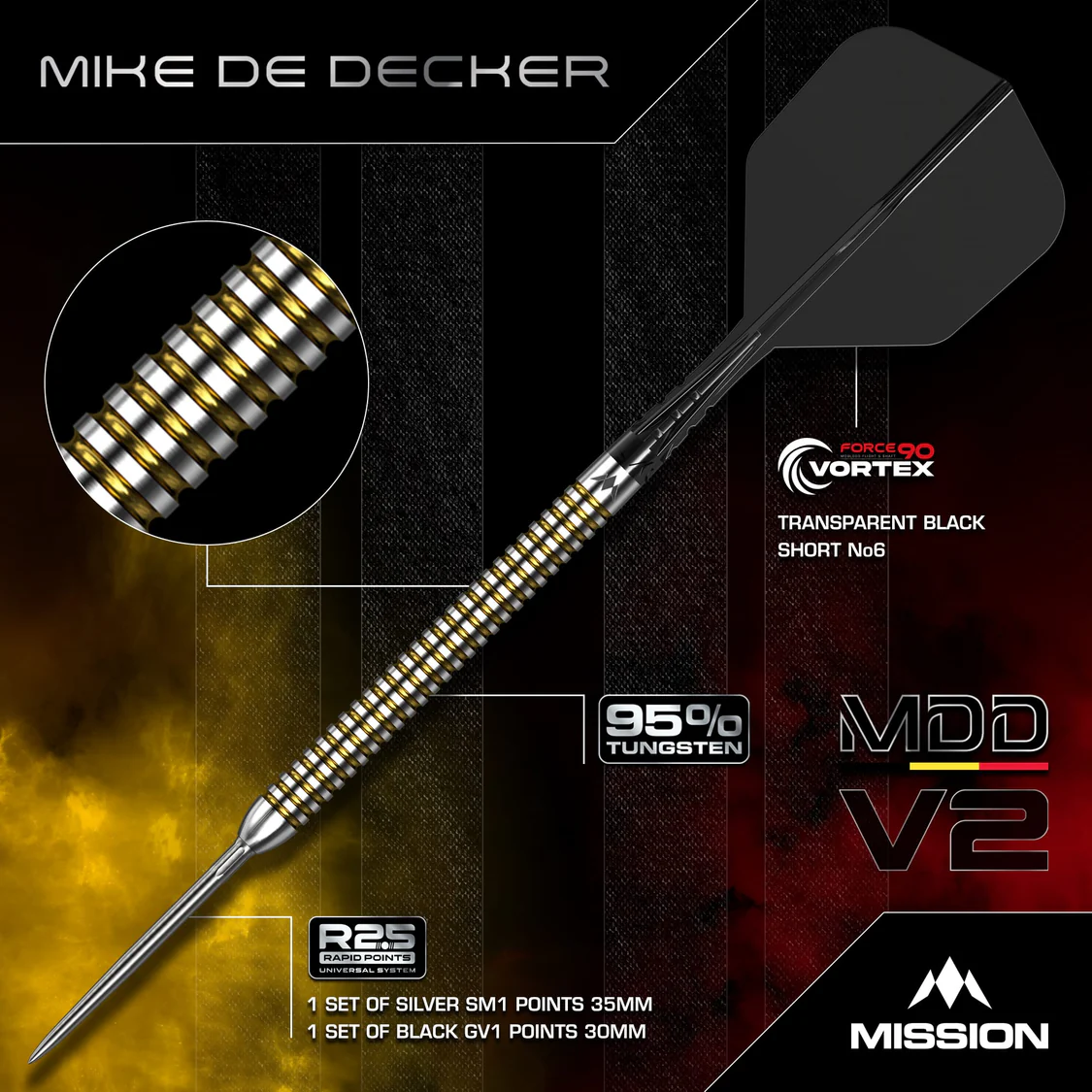 Mike De Decker Mission V2 - R2.5 - 95% Tungsten - Steeldart