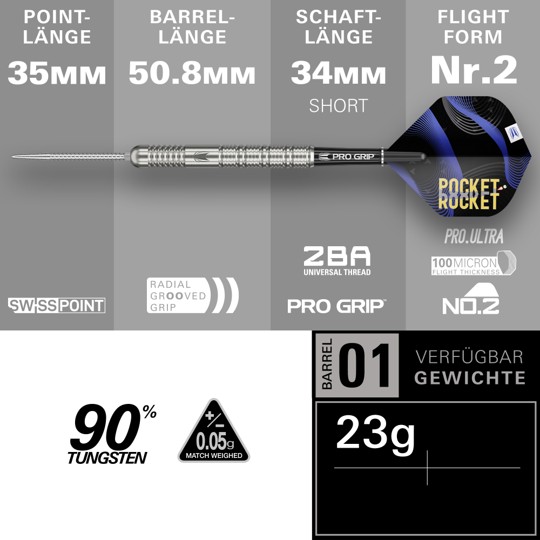 Target Justin Hood - 90% Tungsten - Swisspoint - Steeldart