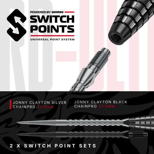 Jonny Clayton RD-Ultra 90% Switch Point Darts RedDragon - Steeldart