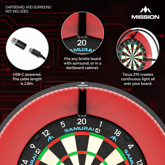 Mission Torus 120 - Dartboard Lighting - Beleuchtung USB-C