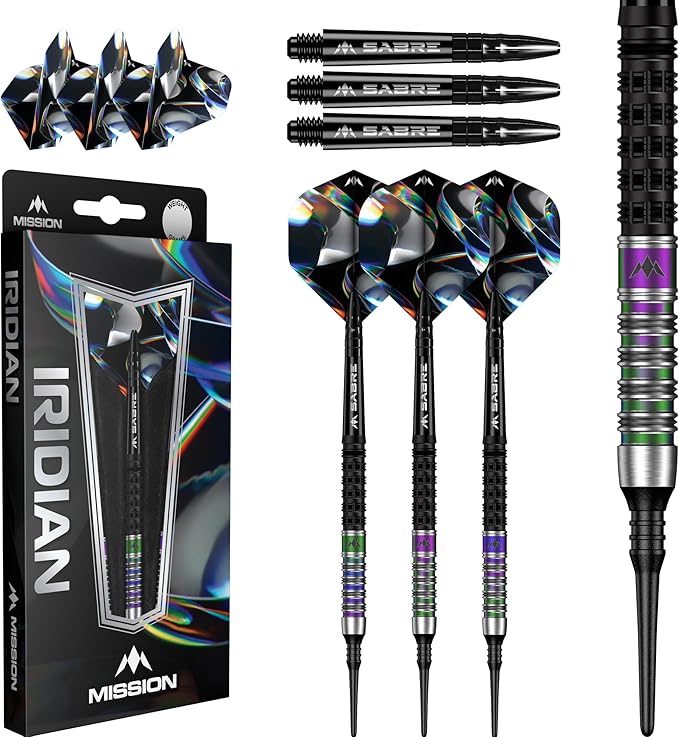Mission Iridian - Black & Coral PVD - 90% Tungsten - Softdart