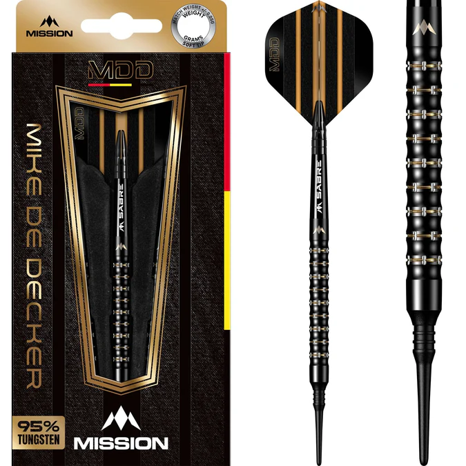 Mike De Decker 95% Tungsten - Black & Gold Mission - Softdart