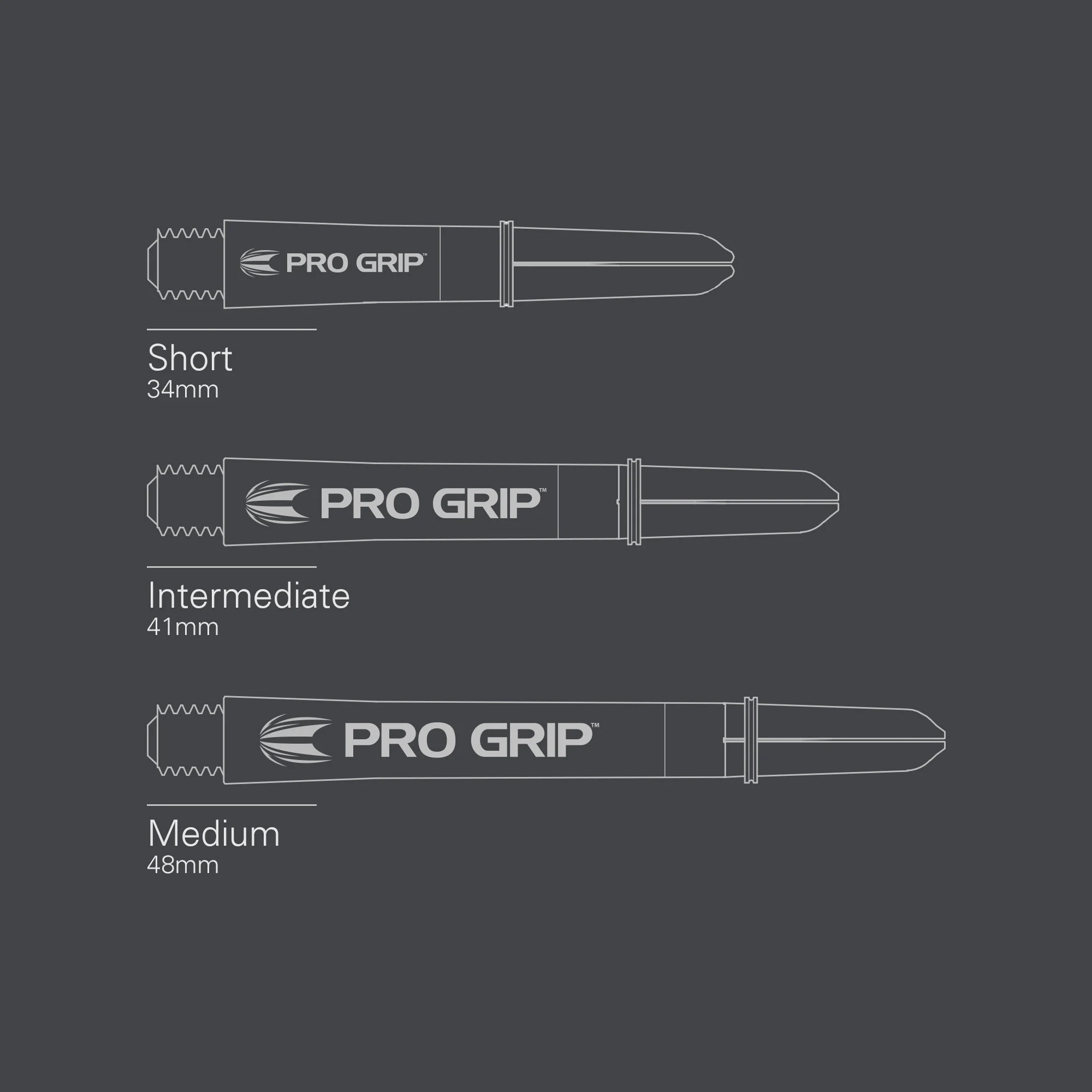 9er Packung Target Shaft Pro Grip Spin - White