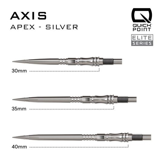 Harrows Apex Axis - Quick Points - QP Steeldartspitzen - Silber