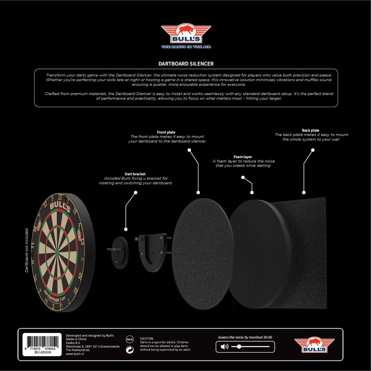 Bull's NL Dartboard Silencer - Dartboard Schallschutz