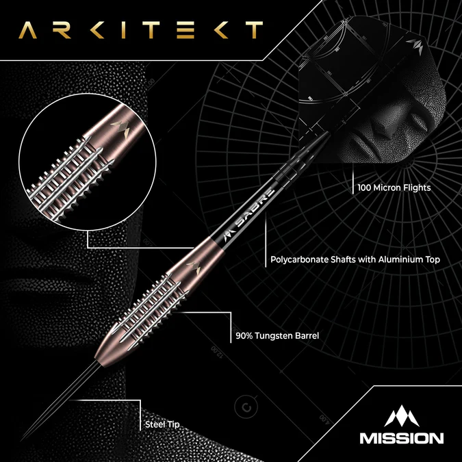 Mission Arkitekt Darts - 90% Bronze - Steeldart