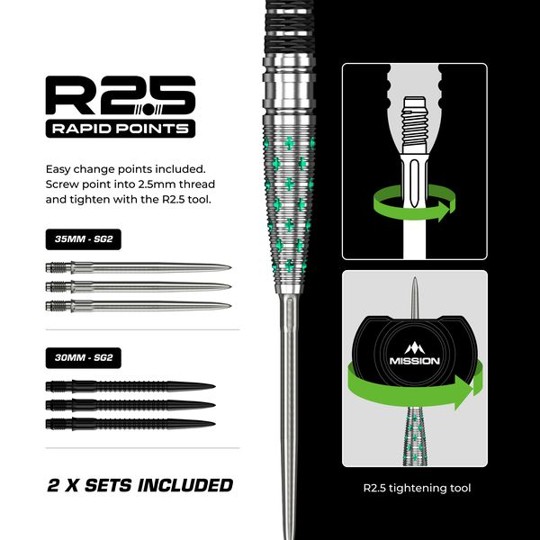 Mission Mantis Darts Set - 95% Tungsten - Steeldart