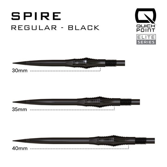 Harrows Apex Spire - Quick Points - QP Steeldartspitzen - Schwarz