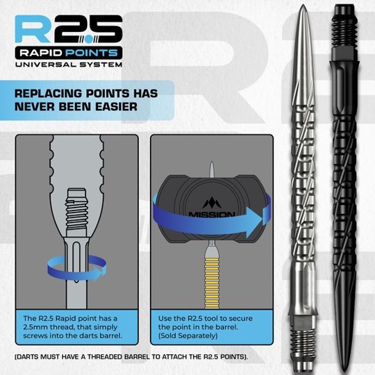 Mission SG2 R2.5 Rapid Dart Points - Wechselspitzen - Silber