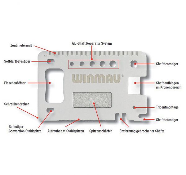 Winmau Darts Multi-Tool - Silber