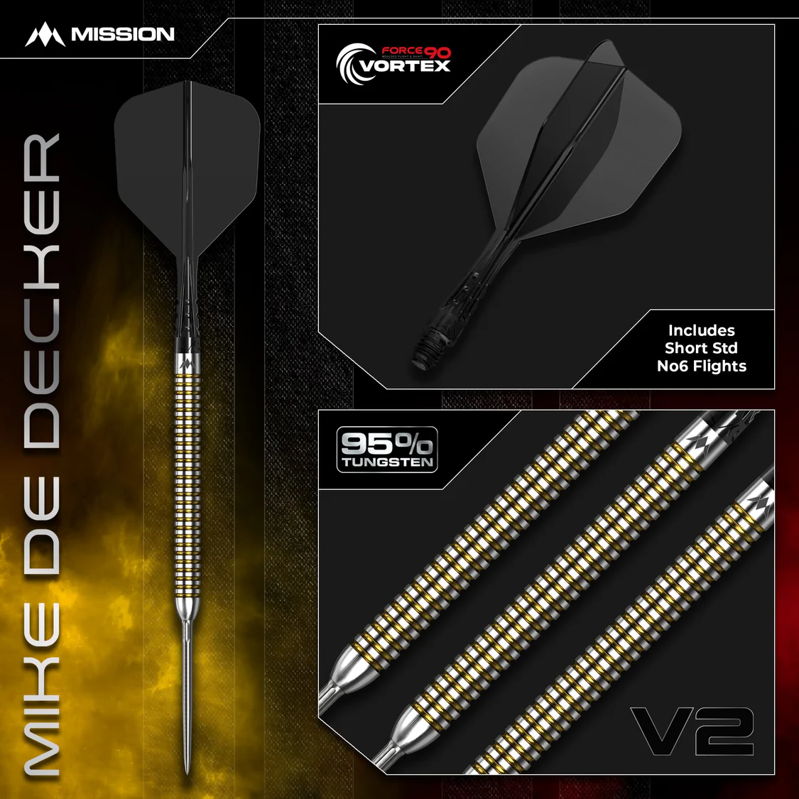 Mike De Decker Mission V2 - R2.5 - 95% Tungsten - Steeldart