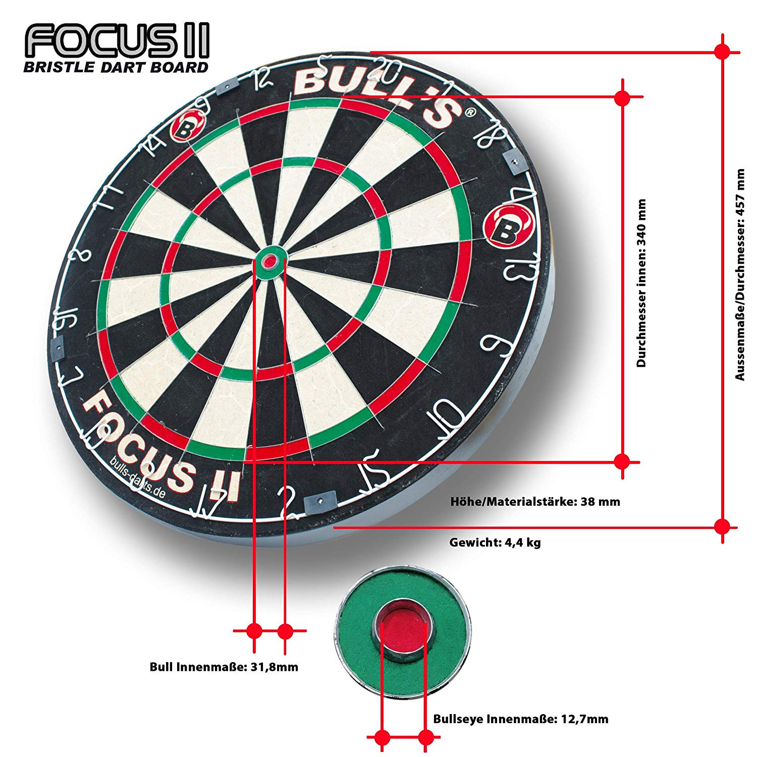 Bull's Focus II Bristle Dartboard