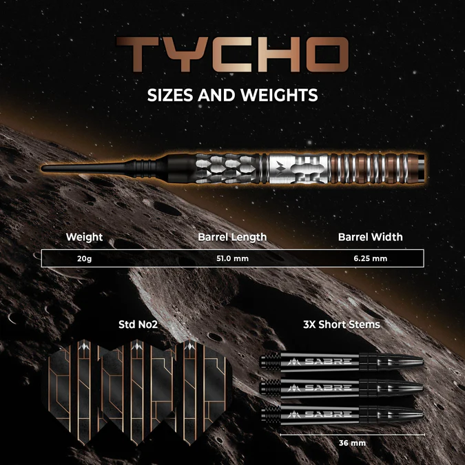 Mission Tycho Darts - 95% Black & Bronze - Softdart