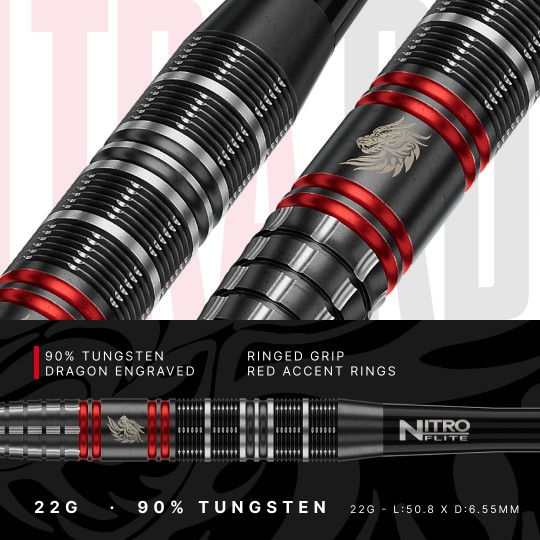 Jonny Clayton RD-Ultra 90% Switch Point Darts RedDragon - Steeldart