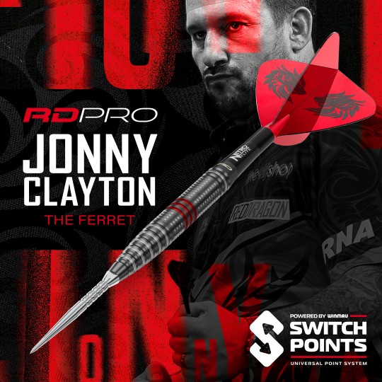 Jonny Clayton RD-Pro 90% Switch Point Darts RedDragon - Steeldart