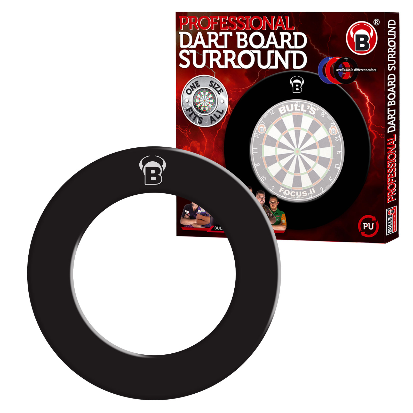 Pro Bull's Dartboard Surround - Schwarz mit Aufdruck