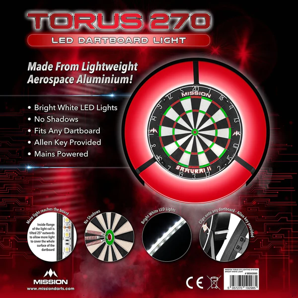 Torus 270 Dartboard Beleuchtung - Mission Black
