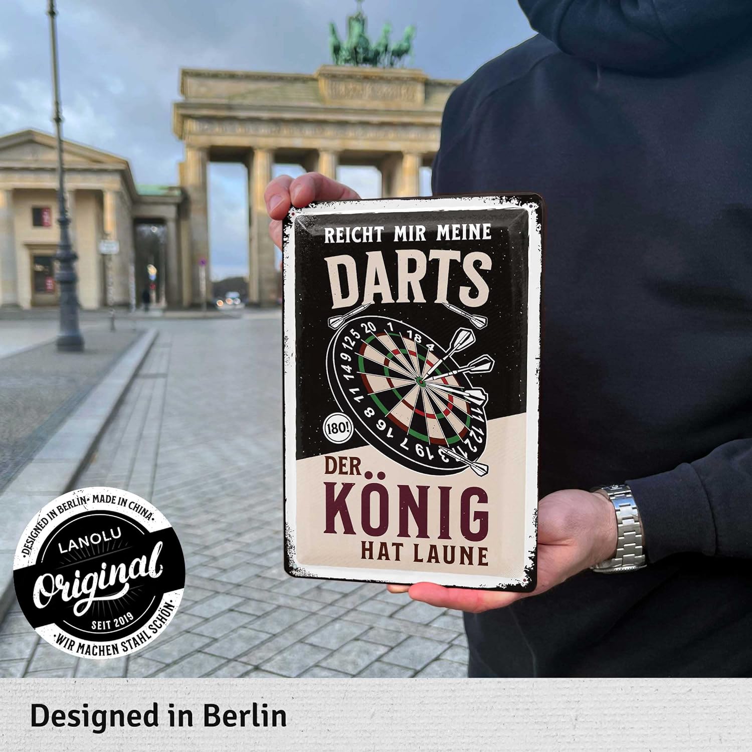 Dart Motiv - "Reicht mir meine Darts..." - Blechschild
