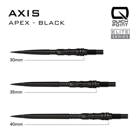 Harrows Apex Axis - Quick Points - QP Steeldartspitzen - Schwarz