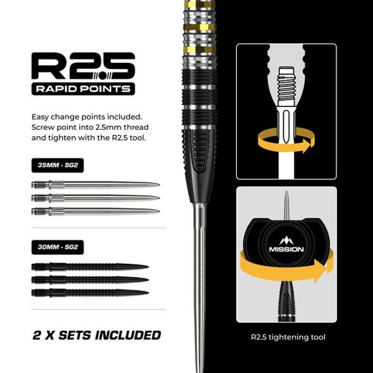 Mission Astro Darts Set - 95% Tungsten - Steeldart