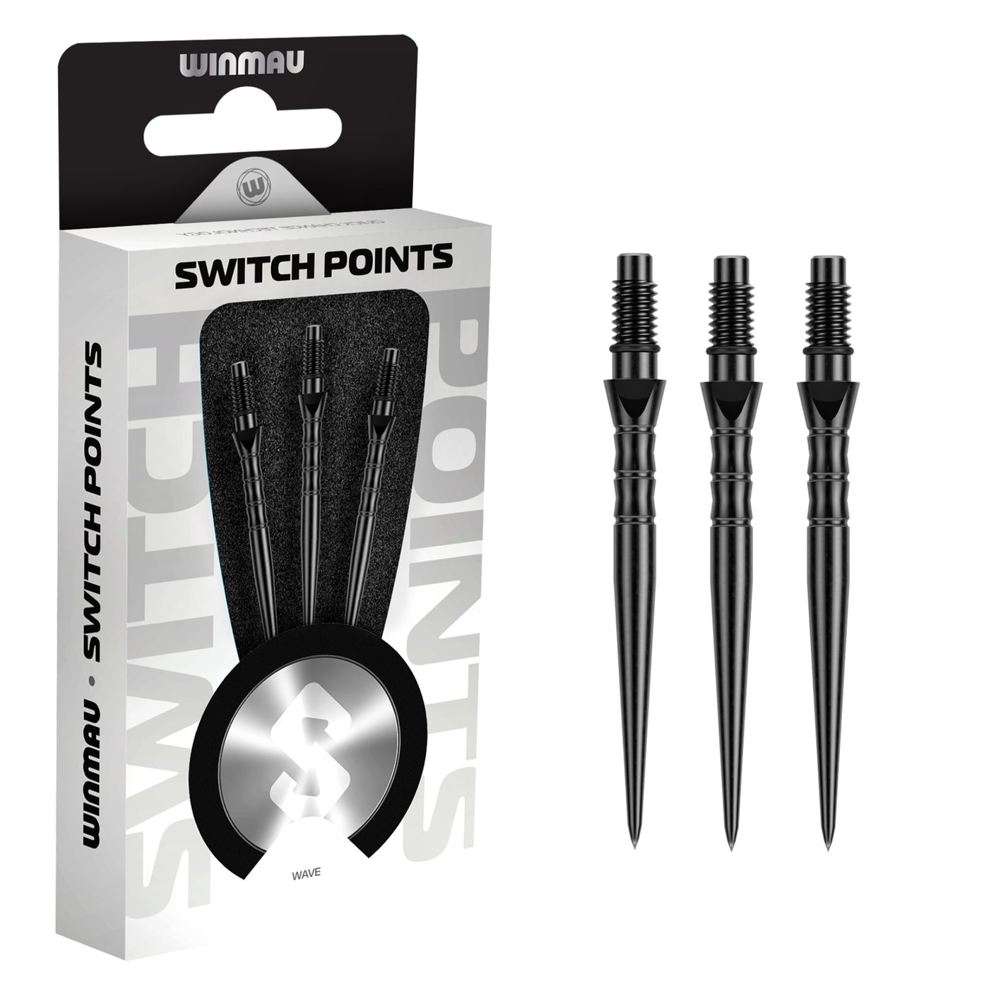 Winmau Switch Point Wave - Wechselspitzen Schwarz
