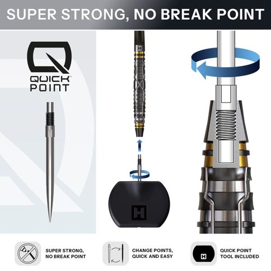 Harrows NX Luxe Tapered 90% QP - Quick Point - Steeldarts