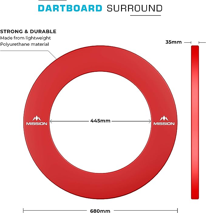 Dartboard Misson Surround - Pro Heavy Duty - red with Logo