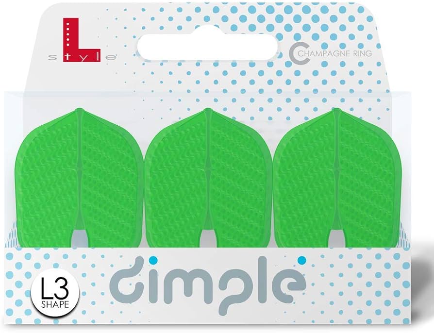 L-Style L3 Pro Champagne Dimple Flights Shape - Lime Green