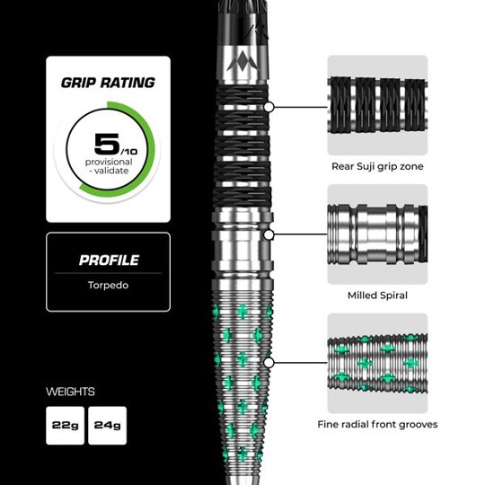 Mission Mantis Darts Set - 95% Tungsten - Steeldart