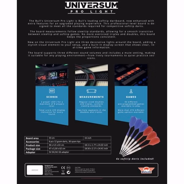 Bull's NL Universum Pro L Softtip Dartboard - Dartautomat