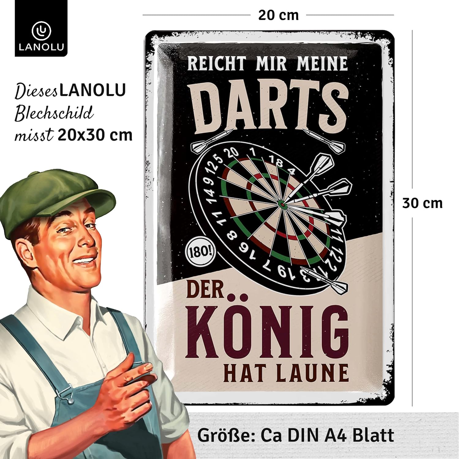 Dart Motiv - "Reicht mir meine Darts..." - Blechschild