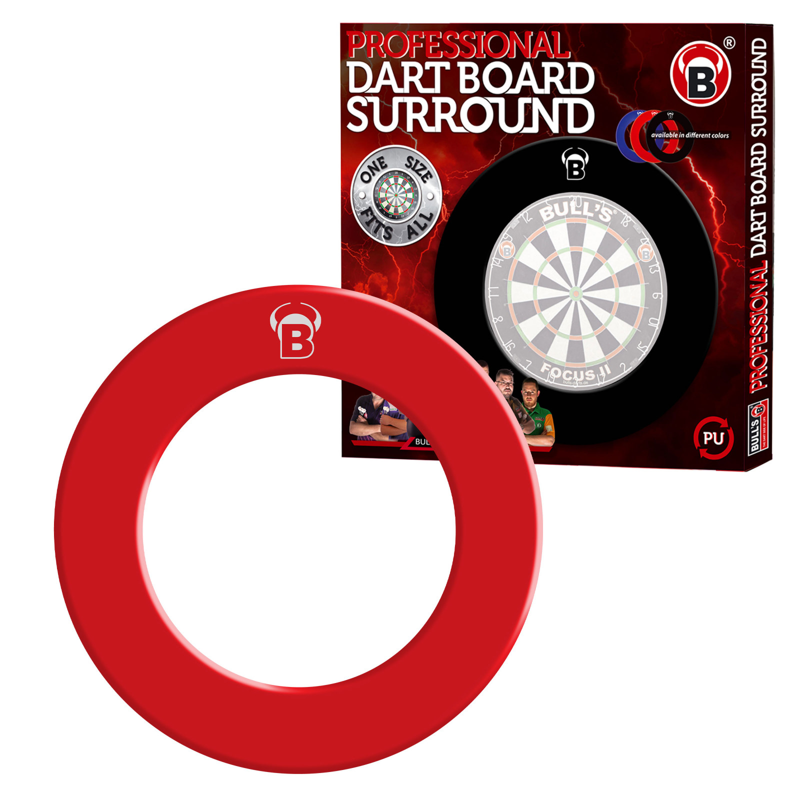 Pro Bull's Dartboard Surround - Rot mit Aufdruck