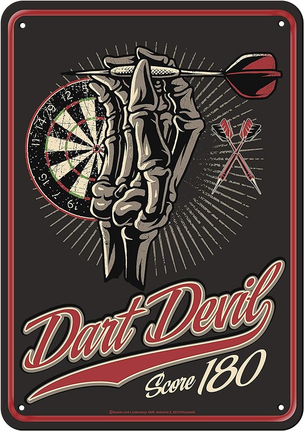 Dart Motiv - "Dart Devil" - Blechschild