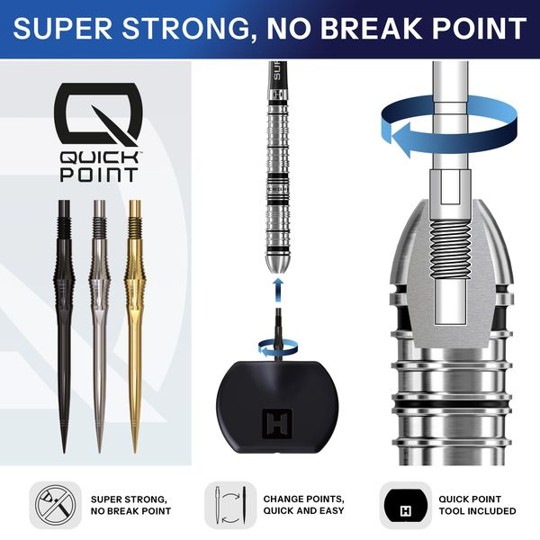 Harrows Apex Spire - Quick Points - QP Steeldartspitzen - Schwarz