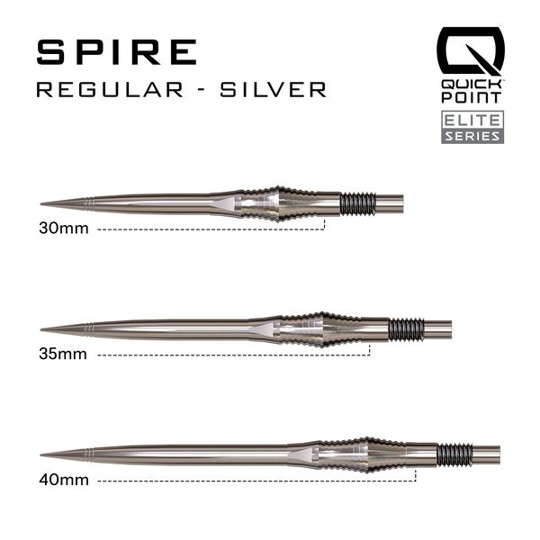 Harrows Apex Spire - Quick Points - QP Steeldartspitzen - Silber