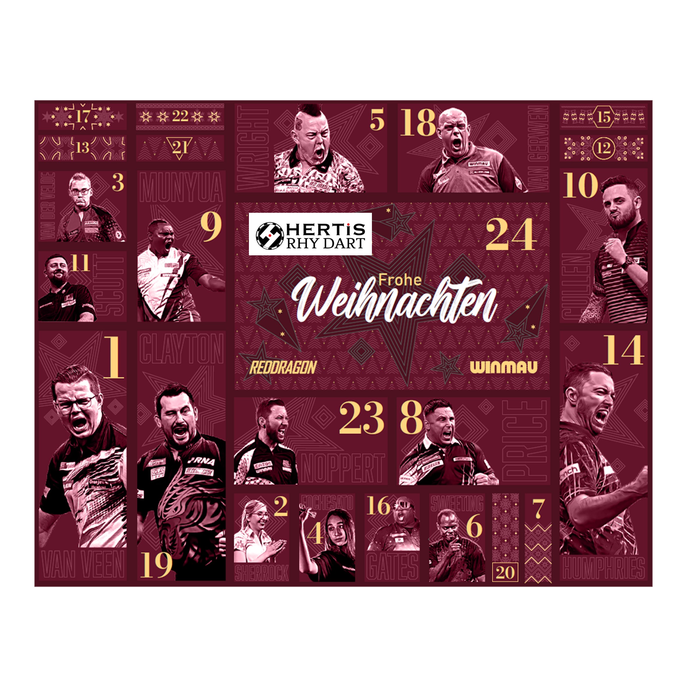 Premium Adventskalender 2026 - Winmau - RedDragon - für Steeldart Spieler