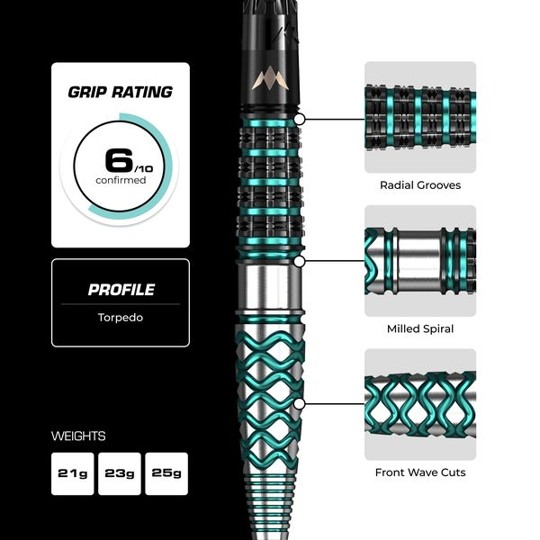 Mission Neptune Darts Set - 95% Tungsten - Steeldart