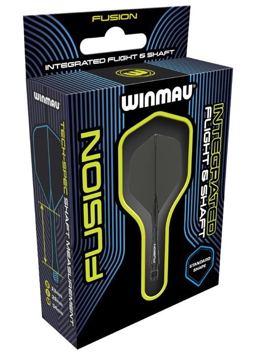 Winmau Fusion Integrated Flight & Shaft - Solid Black