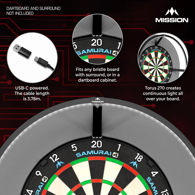 Mission Torus 270 - Dartboard Lighting - Beleuchtung USB-C