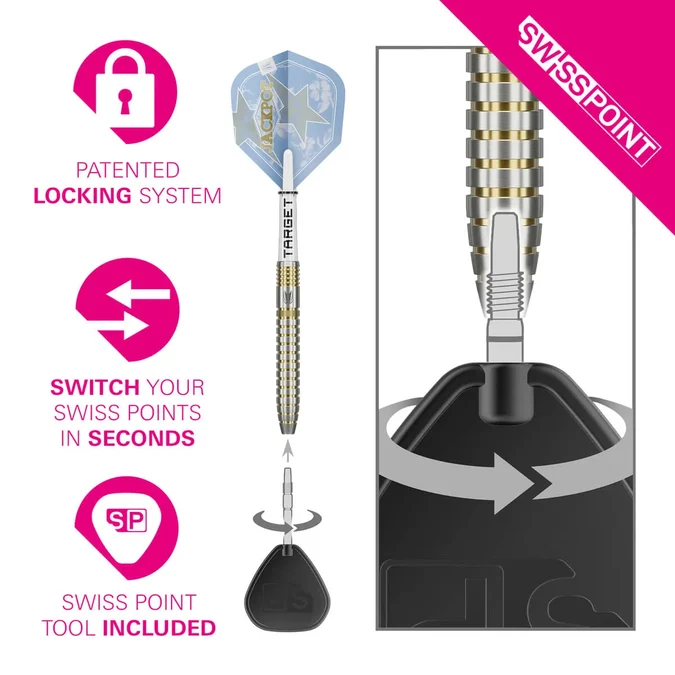 Target Adrian Lewis Showdown - 95% Tungsten - Swisspoint - Steeldart